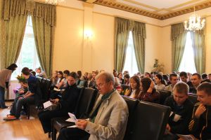 The audience of the 157th concert for the youth 'How to Listen to Music' on 23.09.2014 in the District Office Hall in Trzebnica, were student of all the middle and high schools of Trzebnica. Photo by Jowita Małogoska.